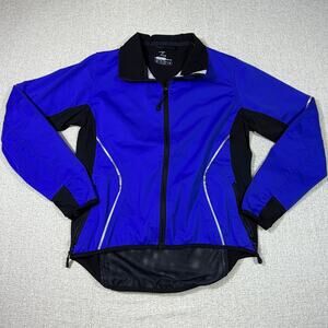 Zorrel Women Medium Black Blue Zip Front Sleeve Lightweight Cycling Bike Jacket